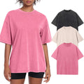Womens Washed Vintage Oversized T-Shirt Casual Baggy Boyfriend Tee