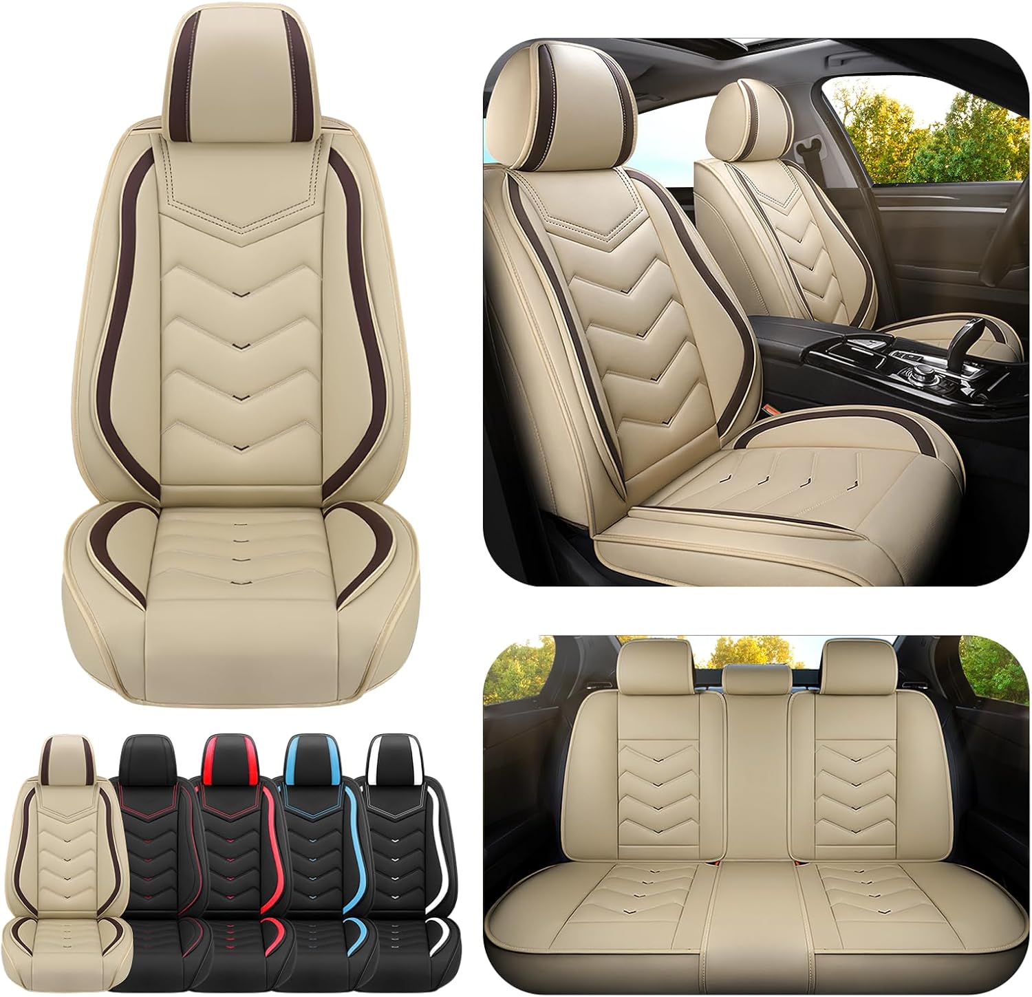 Premium Nappa Leather Car Seat Covers for Honda Accord 2000-2025