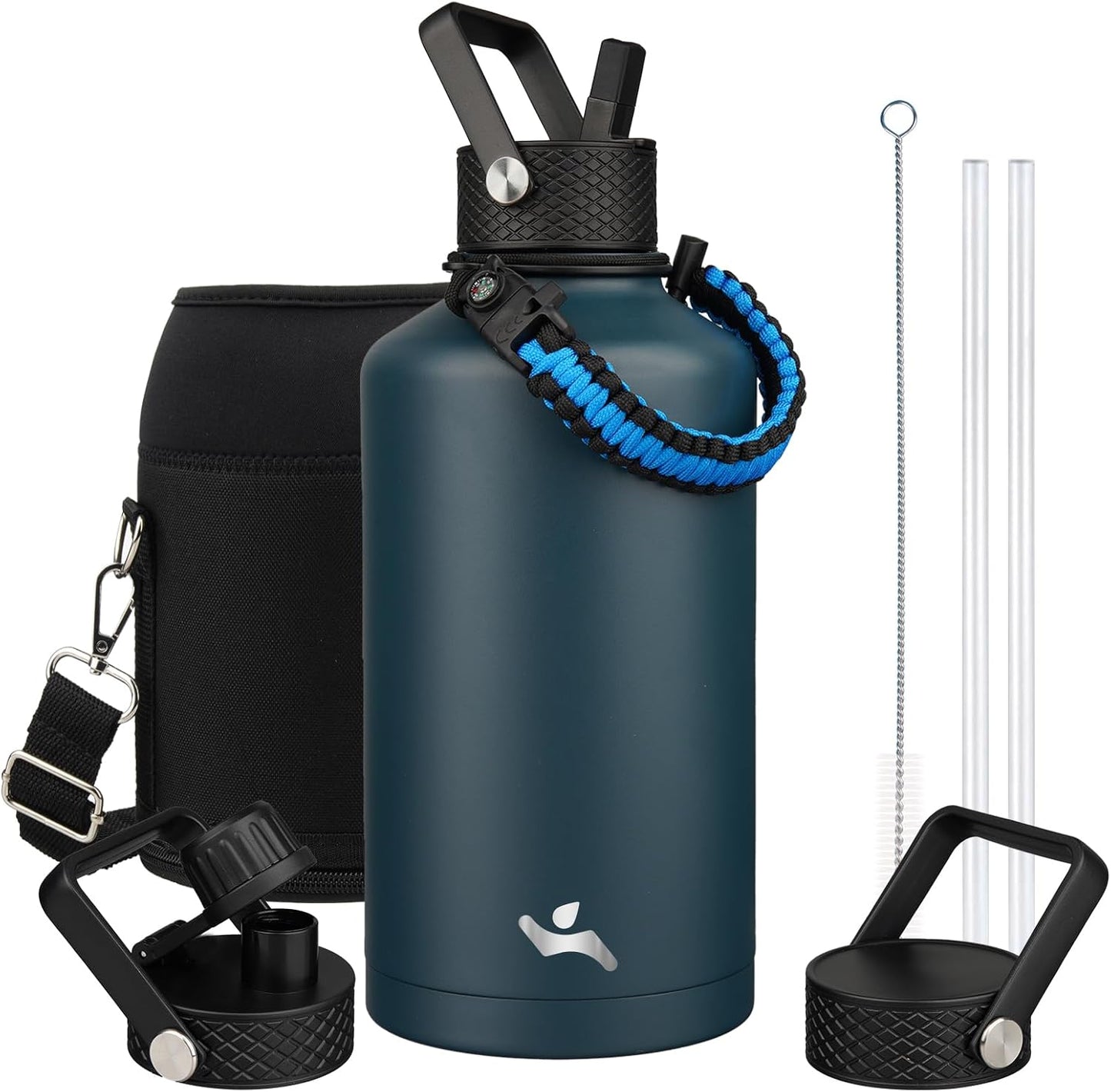 Insulated Water Bottle with Straw, 87 oz for All-Day Hydration