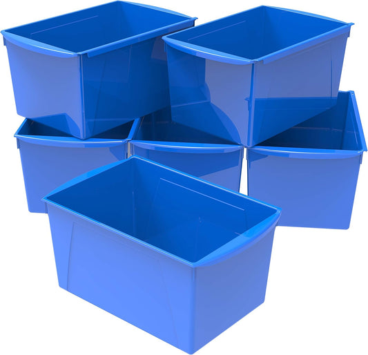 Storex Extra-Large Book Bin for Organizing Home and Office