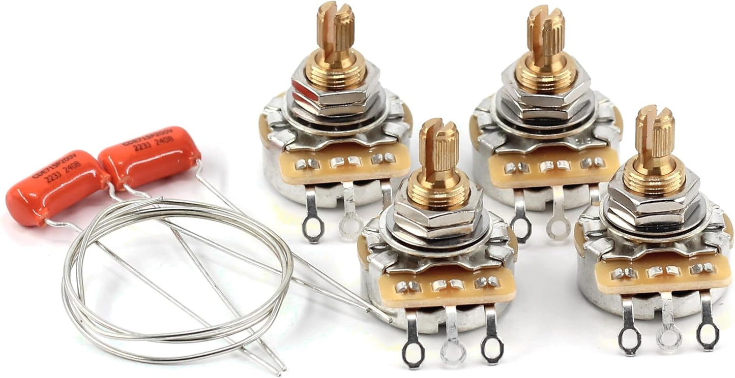 4x TAOT Custom CTS 500K Pots with Orange Drop Caps for Guitar