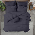 Queen/Full Dark Grey Duvet Cover 100% Egyptian Cotton Sateen - Luxury