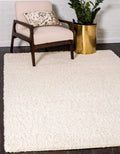 Unique Loom Solid Shag Area Rug 3 ft 3 in x 5 ft 3 in Pure Ivory