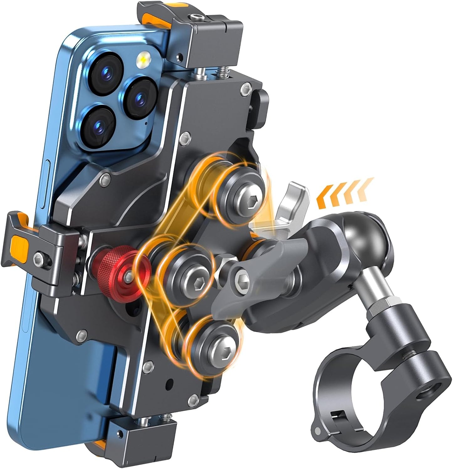 Aluminum Alloy Motorcycle Phone Mount with Secure Lock System