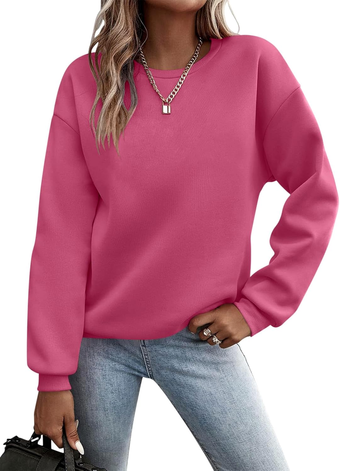TICTICMIMI Women's Long Sleeve Casual Color Block Sweatshirts