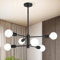 Modern Sputnik Chandeliers Light 6-Light Black Chandelier - Height