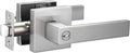 Contemporary Square Privacy Lever Door Handle - Satin Nickel