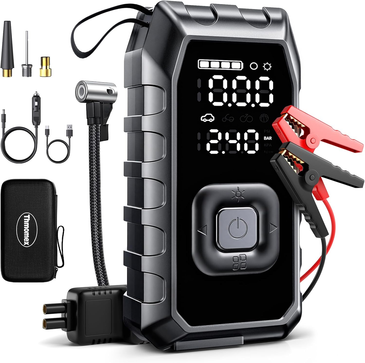 Portable Jump Pack with Air Compressor for Fast Tire Inflation