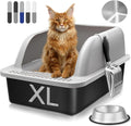 Stainless Steel Litter Box with Lid 24in x 16in x 12in - Odor Control
