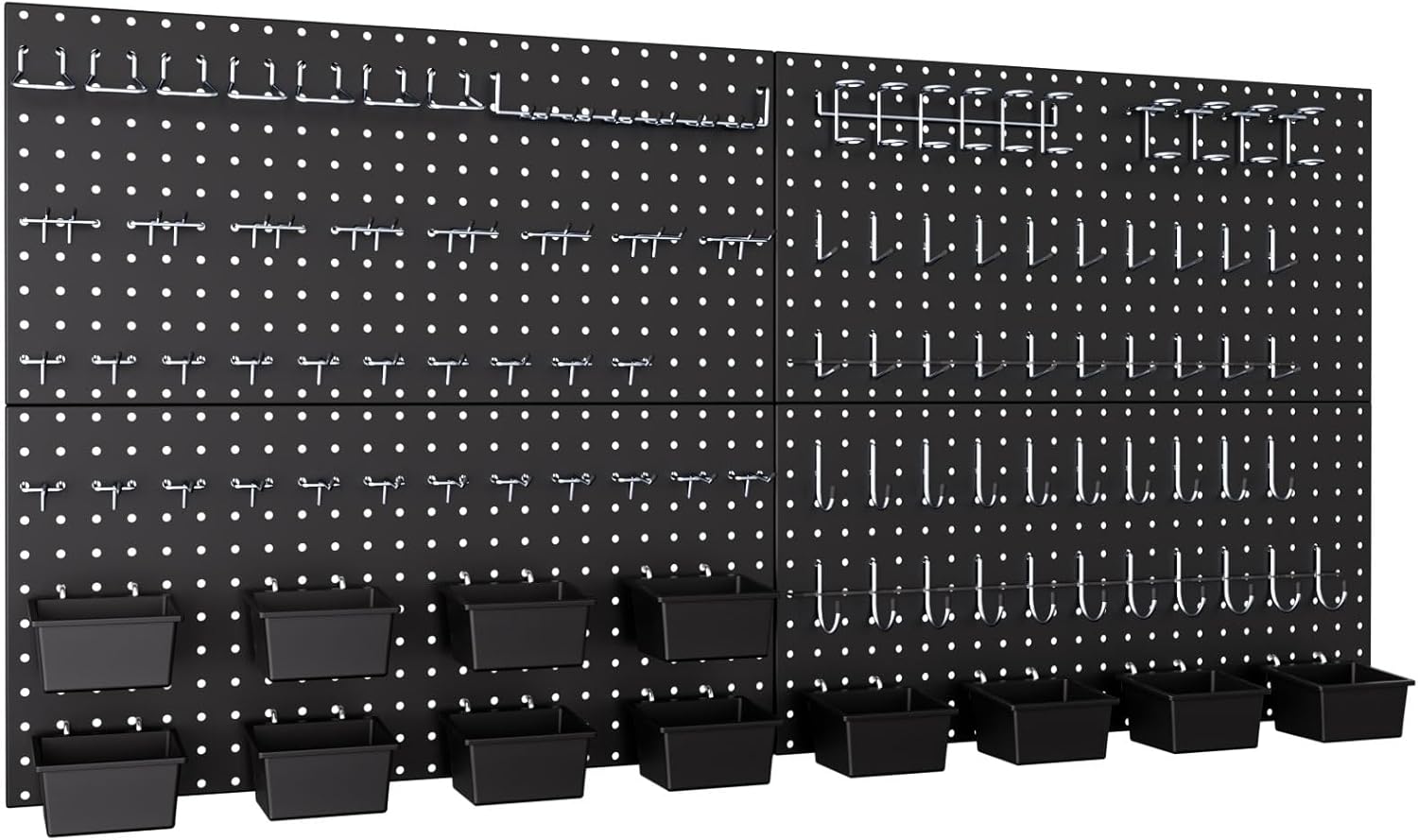 Metal Pegboard Wall Organizer Kit for Garage and Workshop Storage