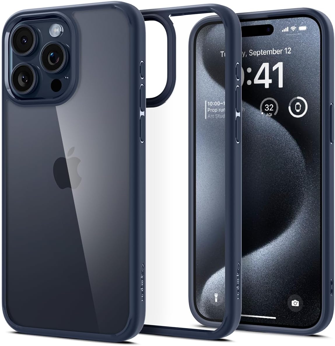 Spigen iPhone 15 Pro Case Ultra Hybrid Anti-Yellowing Navy Blue