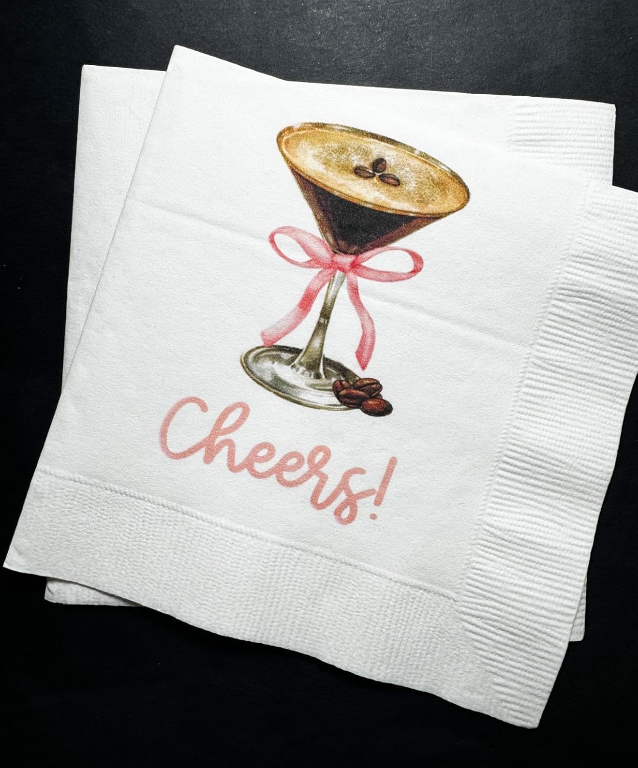 Espresso Martini Napkins Set - Chic Cocktail Bar Essential