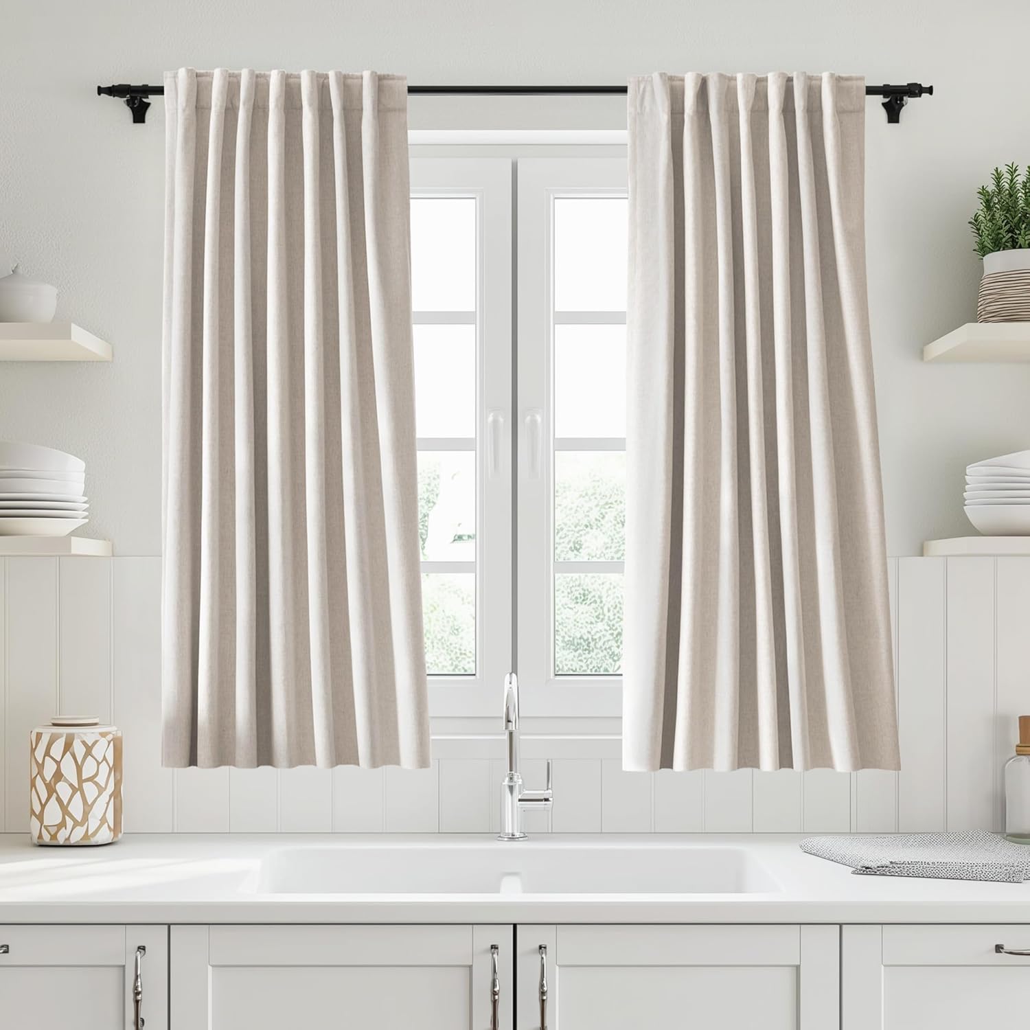 UHITECH Ivory Blackout Curtains 54 Inches Long for Bedrooms