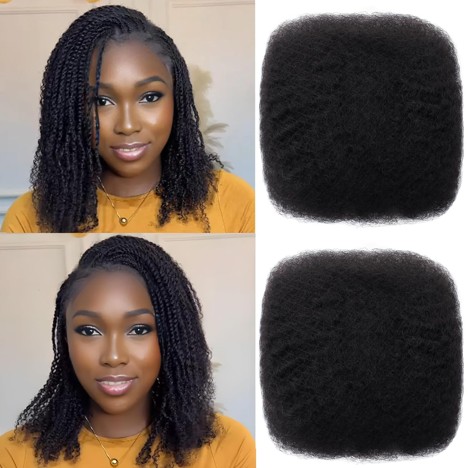 Afro Kinky Bulk Human Hair for Dreadlock Extensions and Braids