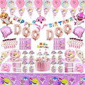 235 PCS Baby Shark Birthday Decorations for 20 Guests - Pink Baby