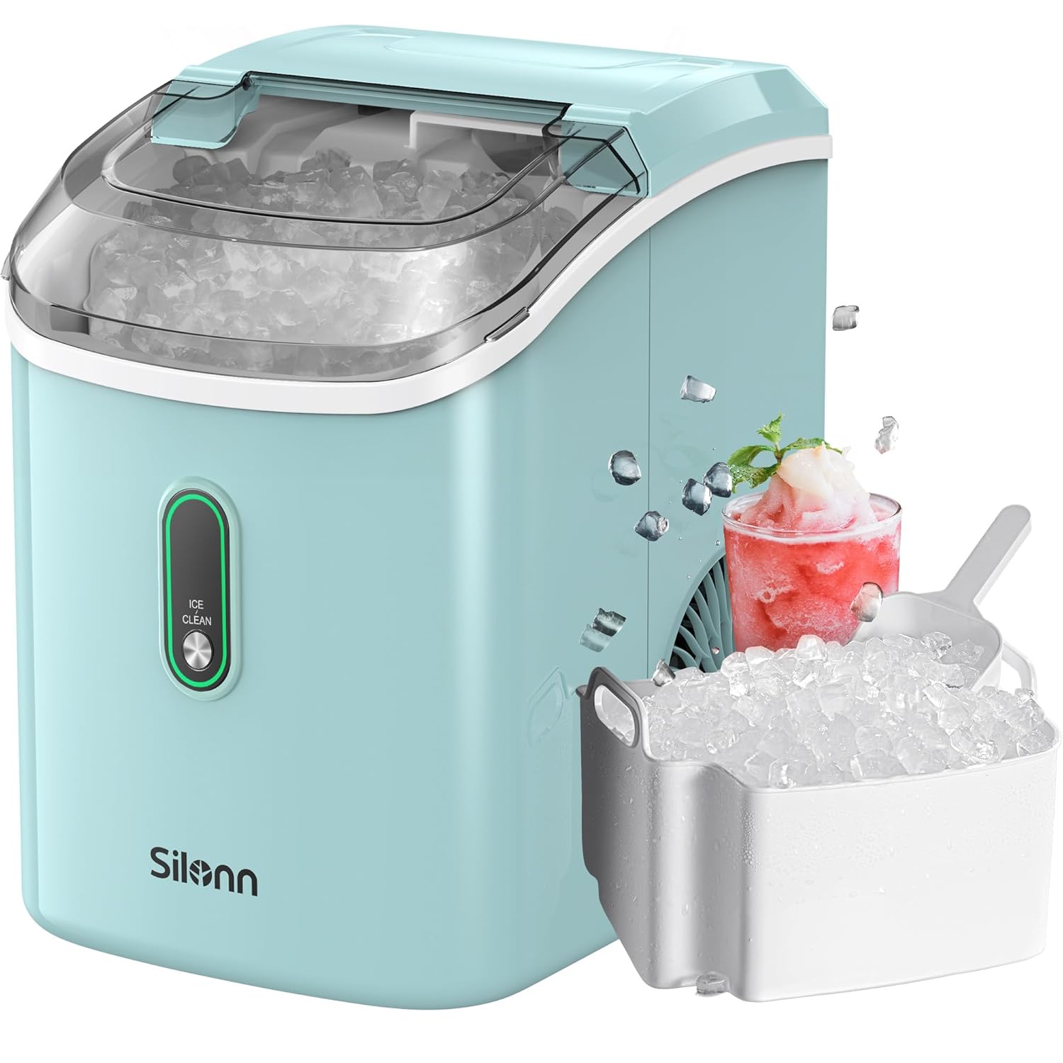 Silonn Nugget Ice Maker Produces 33lbs of Chewable Ice Daily