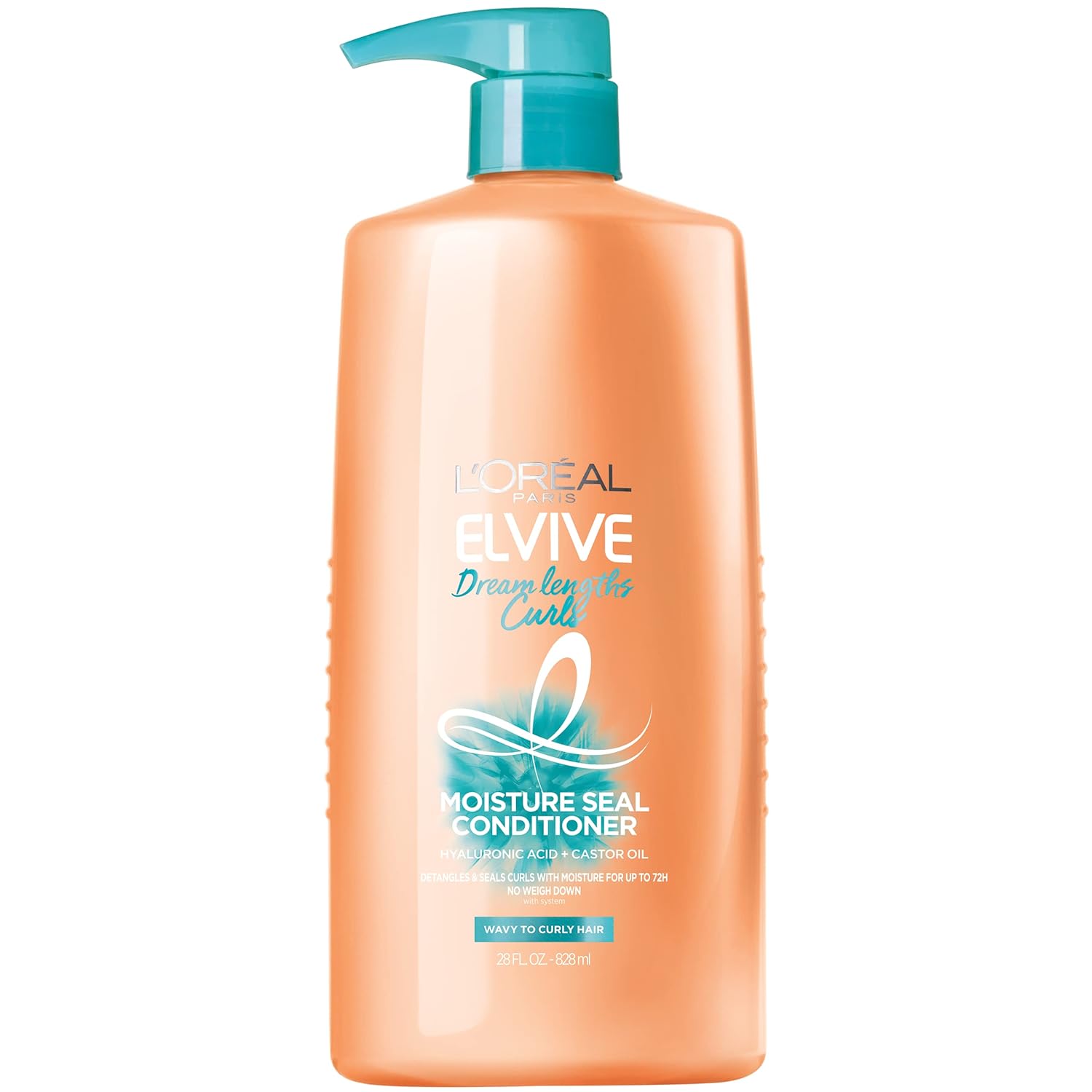 L'Oreal Paris Elvive Dream Lengths Curls Conditioner - Hydrates Wavy to Curly Hair, 28 oz