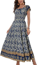 OSTOO Women's Boho Floral Tiered Maxi Dress - Flowy Summer Essential