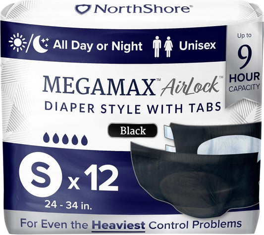 NorthShore MegaMax AirLock Small Diapers, 12ct - 9-Hour Breathable Protection