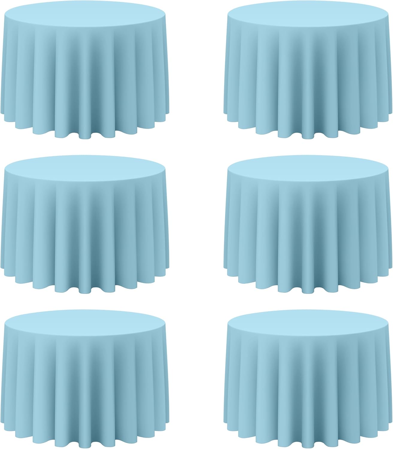 Light Blue Round Tablecloths 108 Inch for Elegant Events