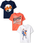 Boys Sports Short Sleeve Graphic T-Shirts Multipack - Soft Cotton set