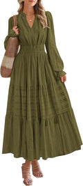 PRETTYGARDEN Women's Maxi Dress for Fall Weddings with Pockets