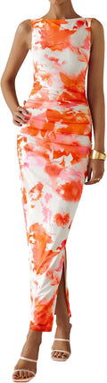 Floral Mesh Maxi Dress for Women - Elegant Bodycon Style