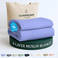 Cloud Scape Linen 8-Layer Muslin Blanket Queen Size - Oversized Soft