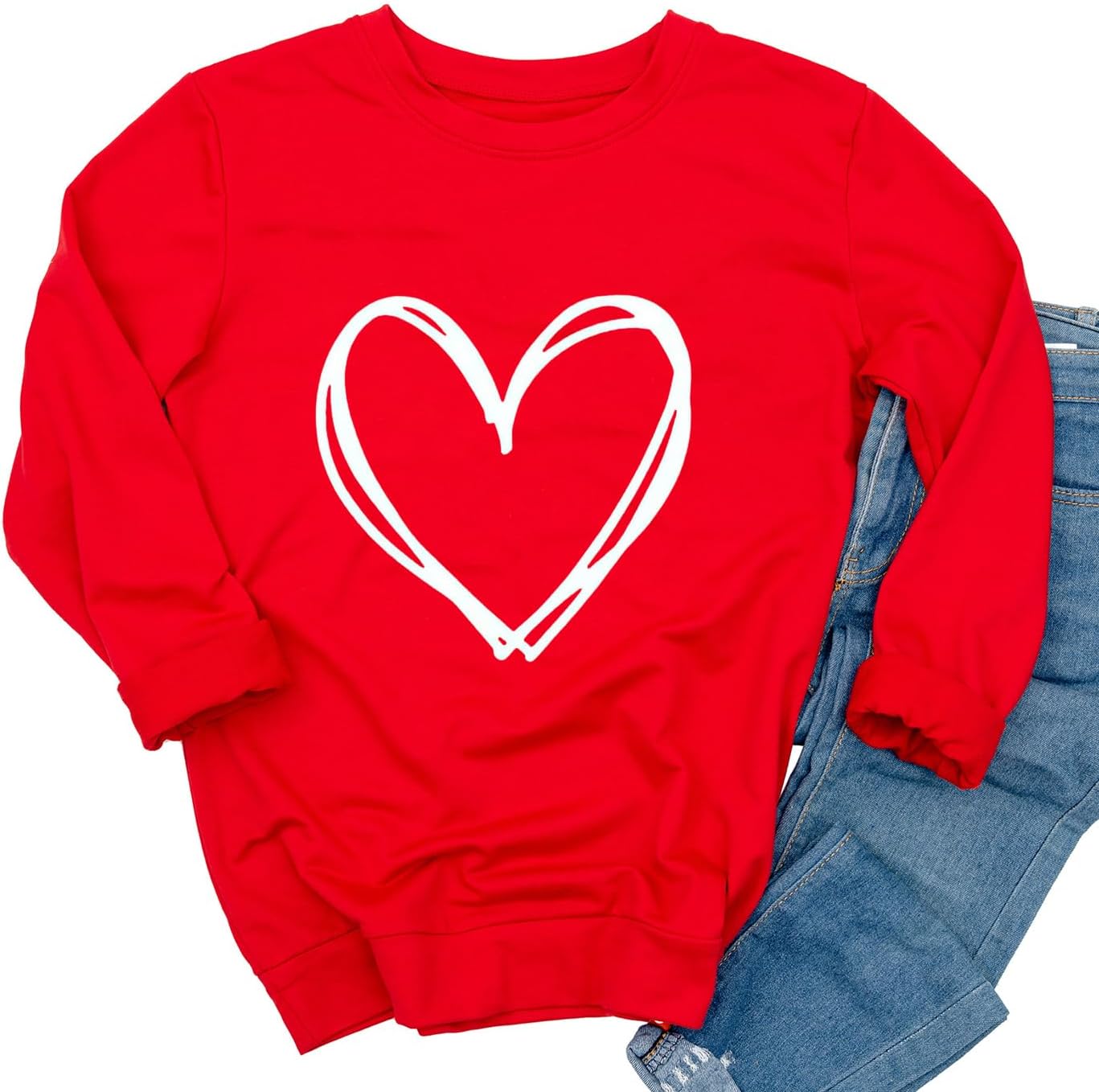 Plaid Love Heart Valentine's Sweatshirt - Ykomow
