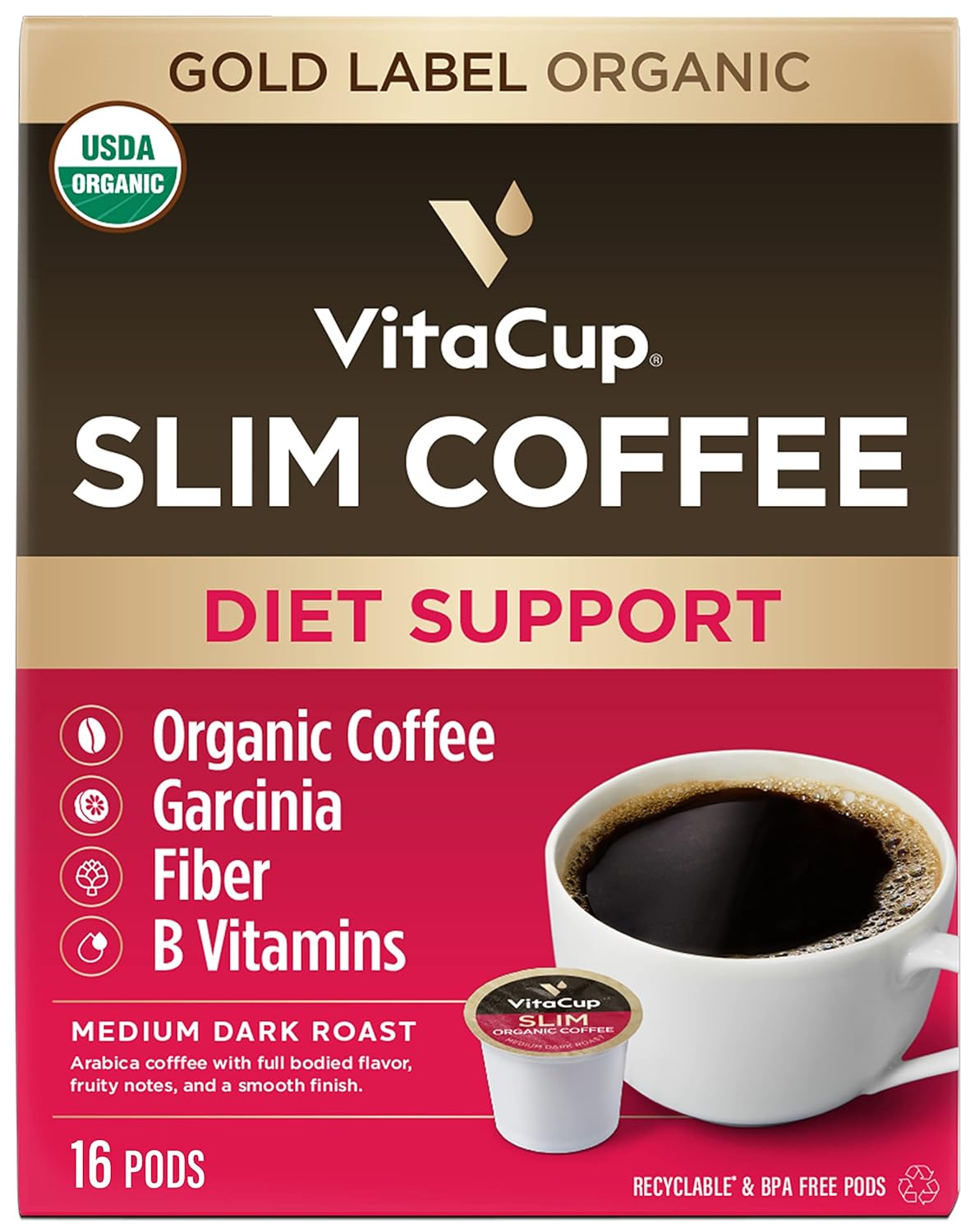 VitaCup Slim Coffee Pods - Diet Support & Energy Boost