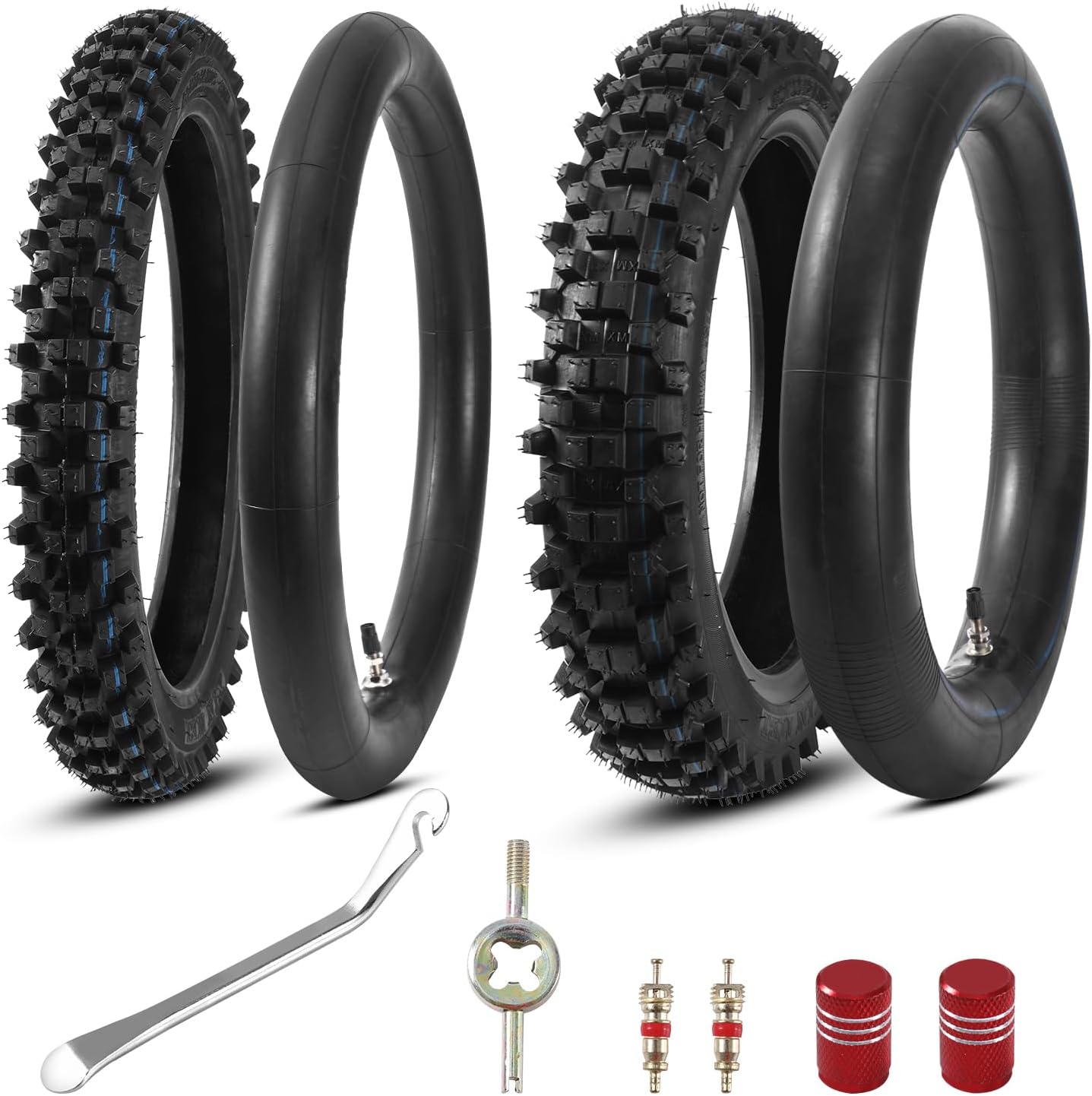 KAMIER 80/100-12 and 60/100-14 Tire Set for Dirt Bikes