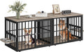 Large Corner Dog Crate Furniture 77.6 in L - Space-Saving TV Stand