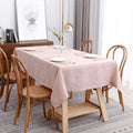 Lux Faux Linen Table Cloth 60 x 140 in Blush - Wrinkle Resistant