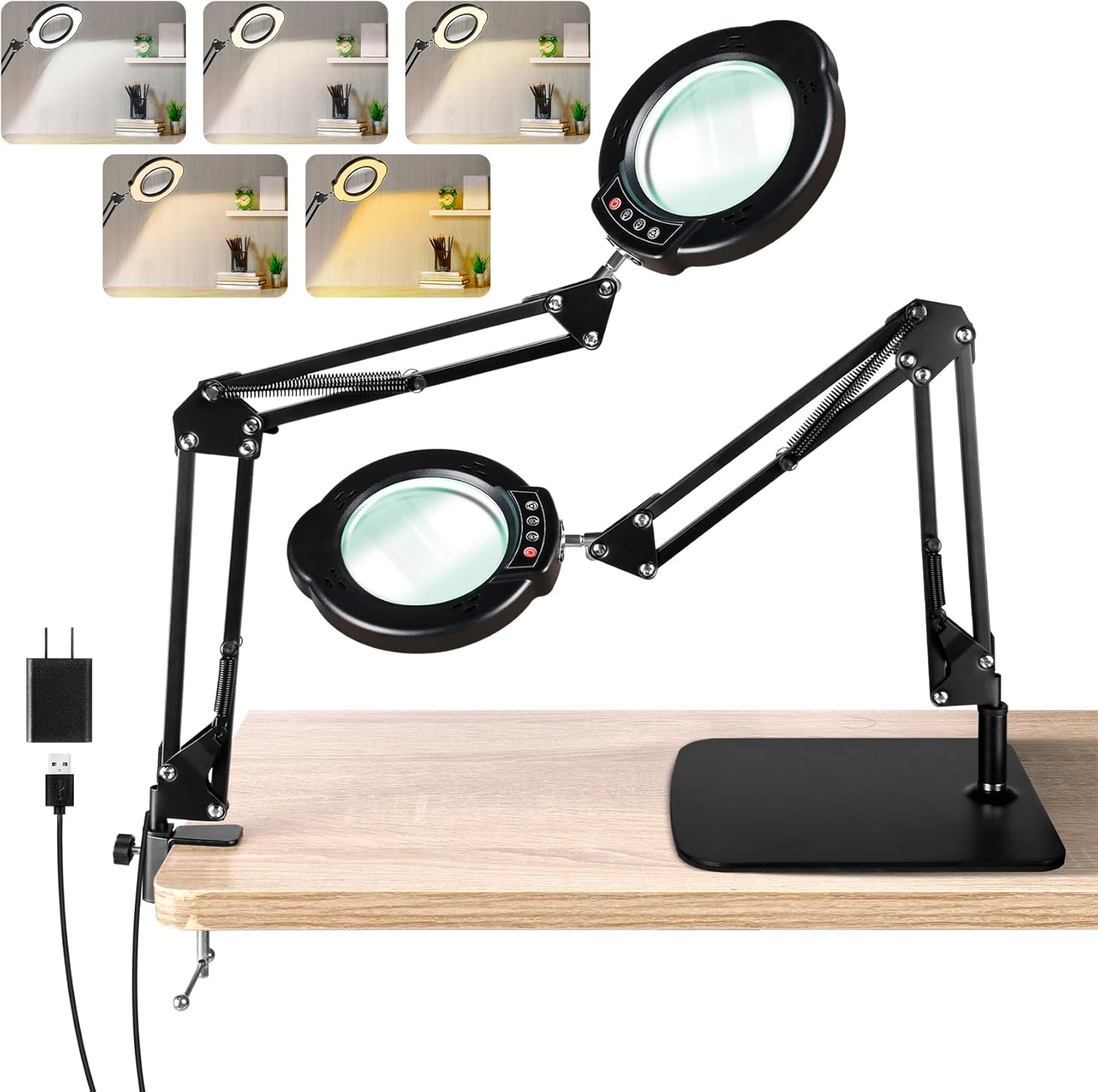 10X Magnifying Glass with Light and Stand for Crafts and Reading