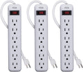 KMC 6-Outlet Power Strip 3-Pack - Compact Corded Protection