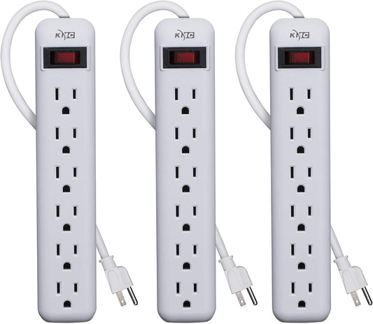KMC 6-Outlet Power Strip Pack - Overload Protection!