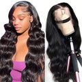 Body Wave Lace Front Wig Human Hair 13x4 24 in - Natural Look
