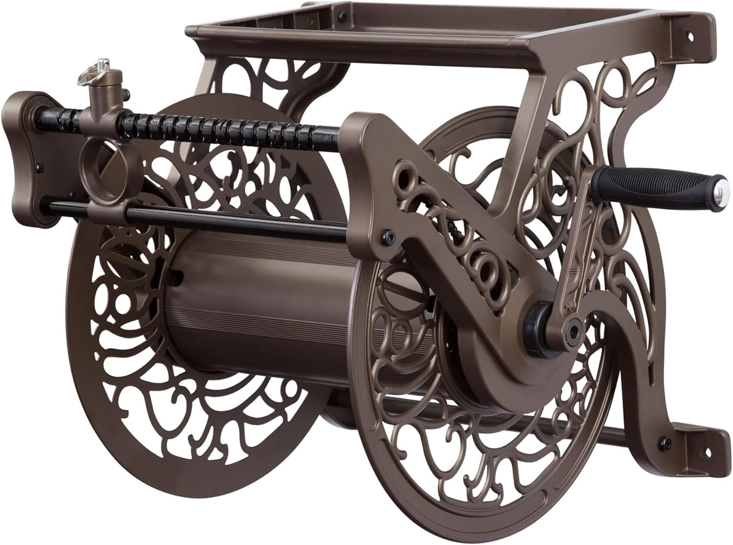 Liberty Garden 707 Decorative Wall Mount Hose Reel for Gardens