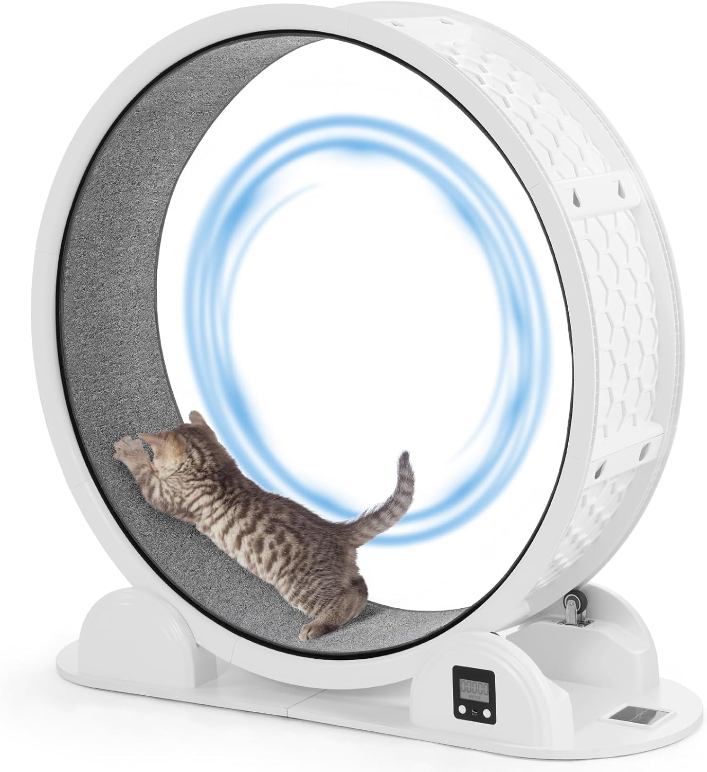 Cat Exercise Wheel with Pedometer for Indoor Cats - Fast Setup