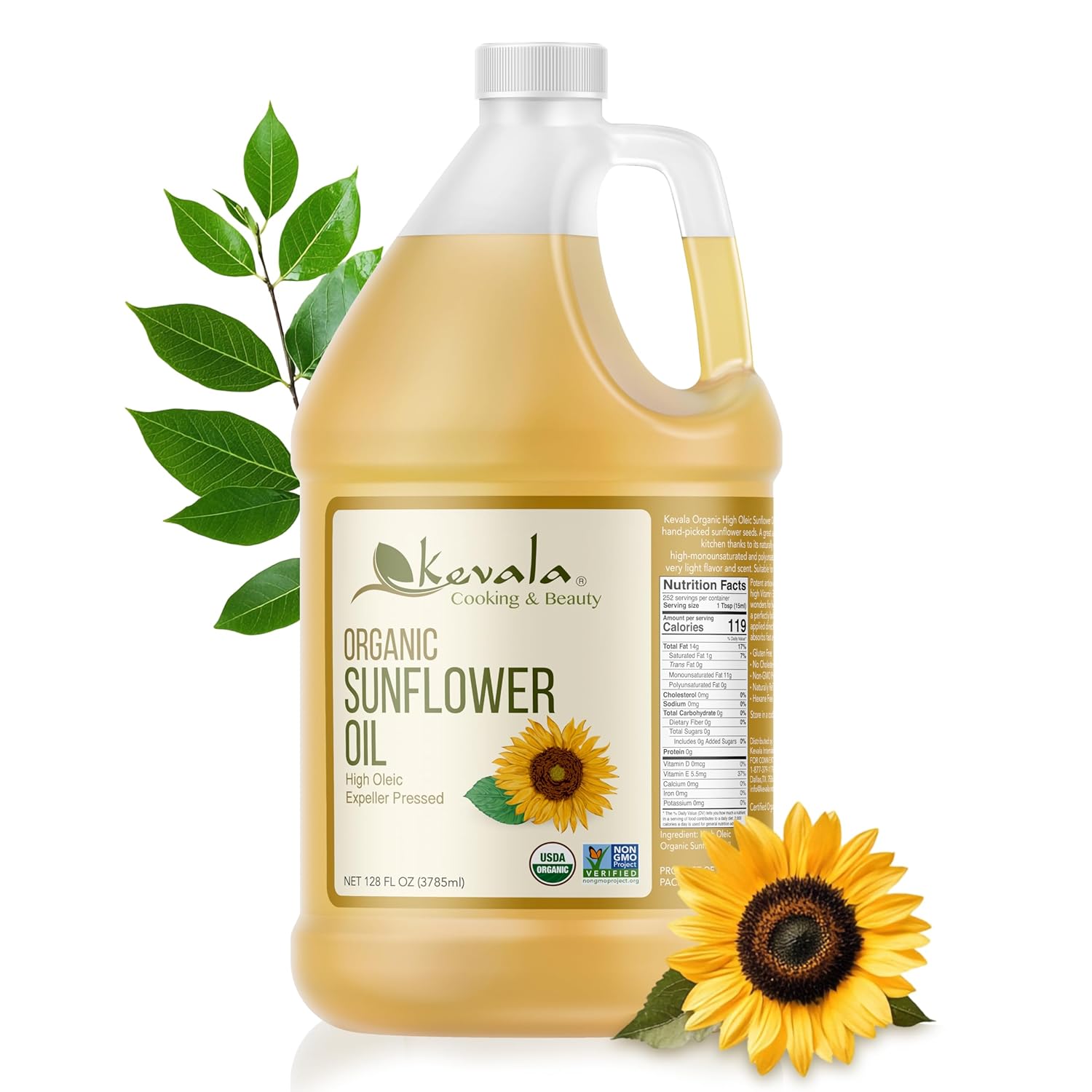 Kevala Organic Sunflower Oil - Healthy Cooking and Body Care