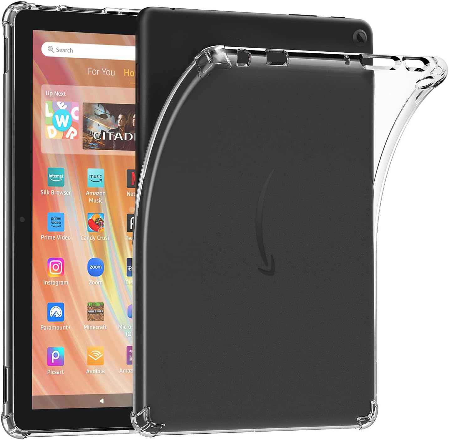 MoKo Case for All-New Kindle Fire HD 10 Tablet, Clear TPU Cover