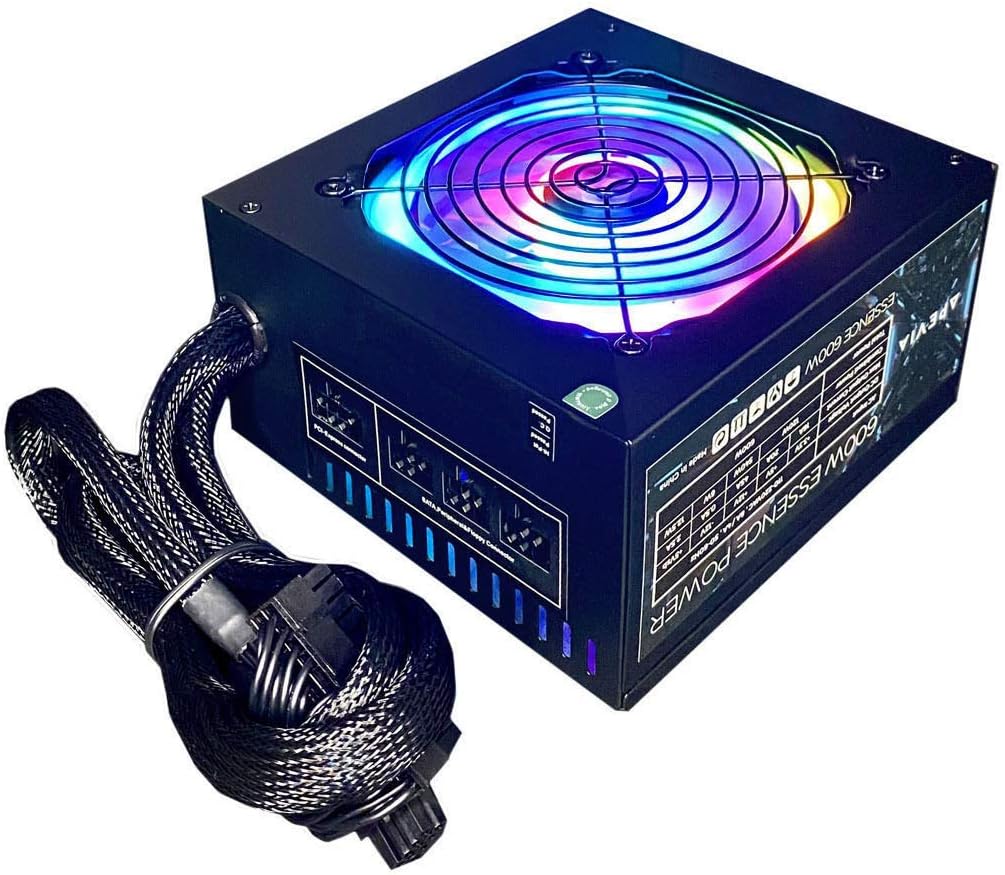 Apevia 700W RGB Gaming PSU, Semi-Modular, Auto-Thermal Control
