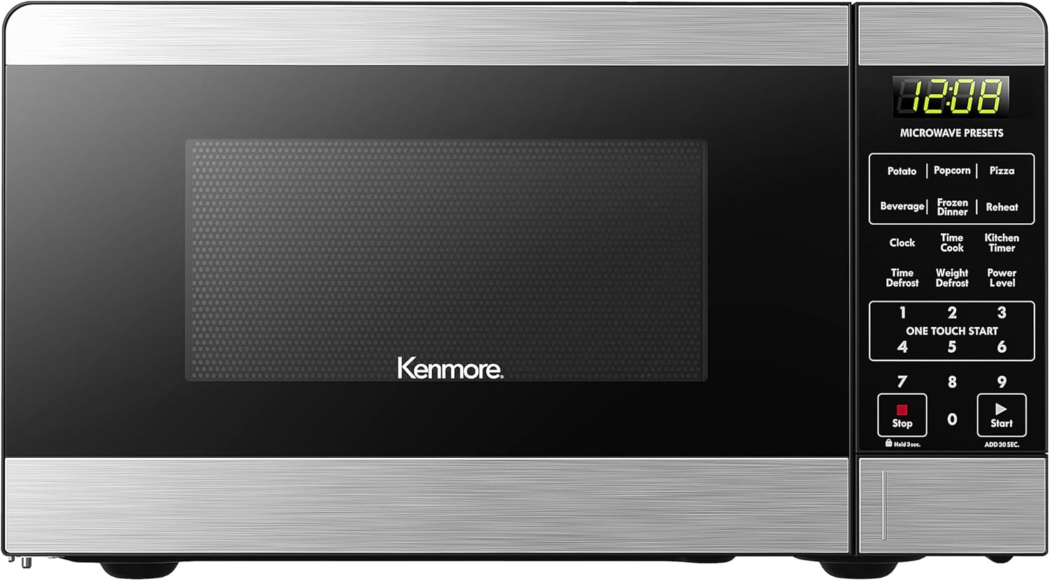 Kenmore 1.1 Cu Ft Stainless Steel Microwave - 6 Auto Menus & Child Lock