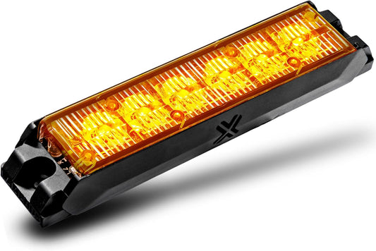 NanoFlare 5in 6W Amber LED Strobe Warning Lights for Vehicles