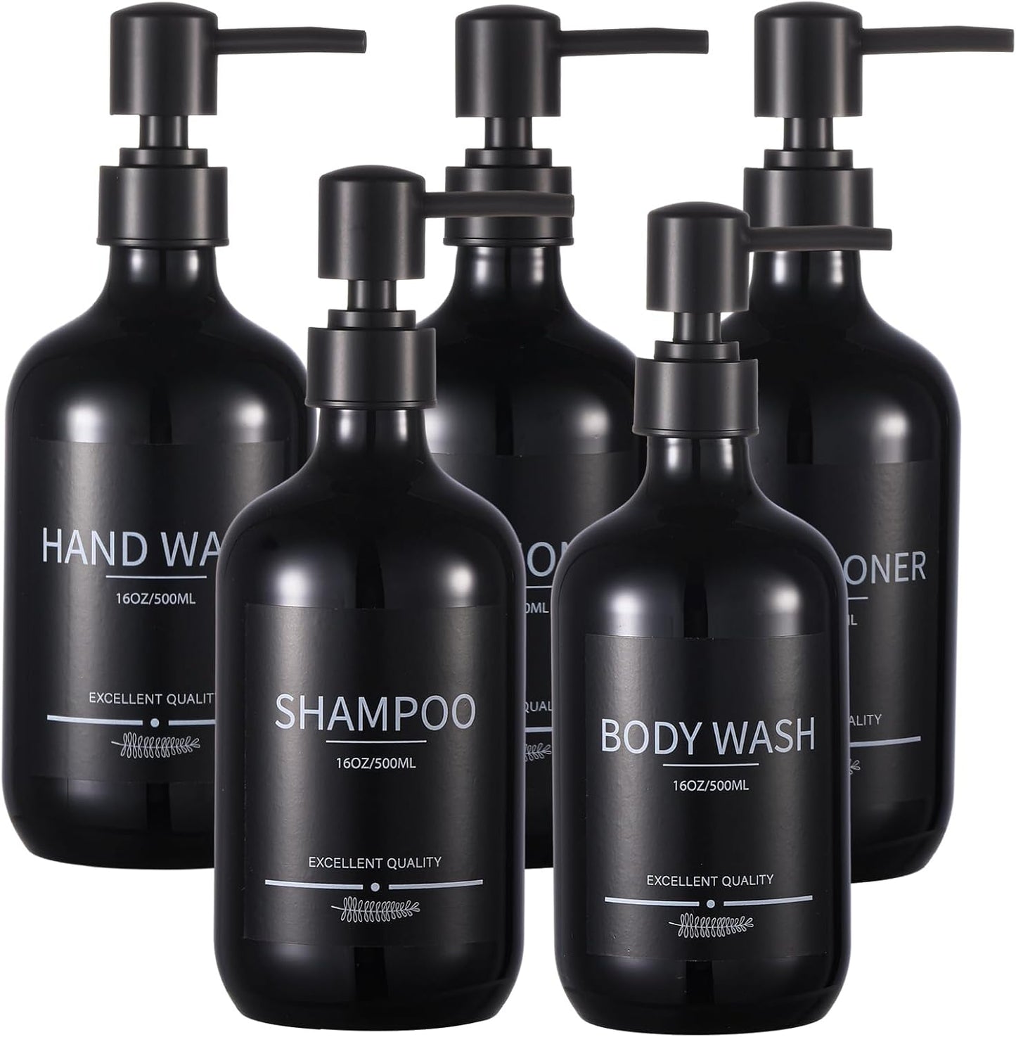 5-Pack Refillable Shampoo Dispenser Set: Shower Convenience