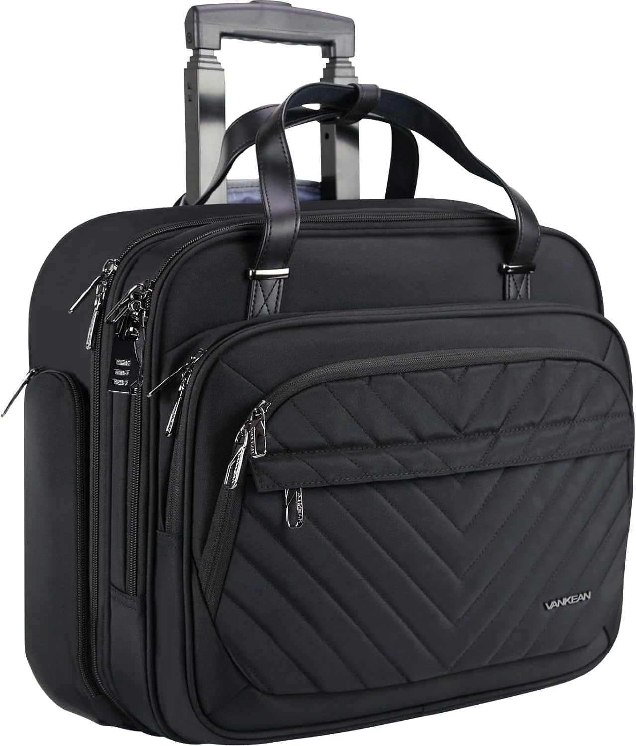 VANKEAN Rolling Laptop Bag for Women with Wheels, 15.6 Inch