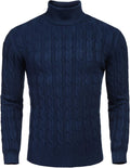 Men's Slim Fit Turtleneck Sweater Twist Knit - Warm Slim Pullover