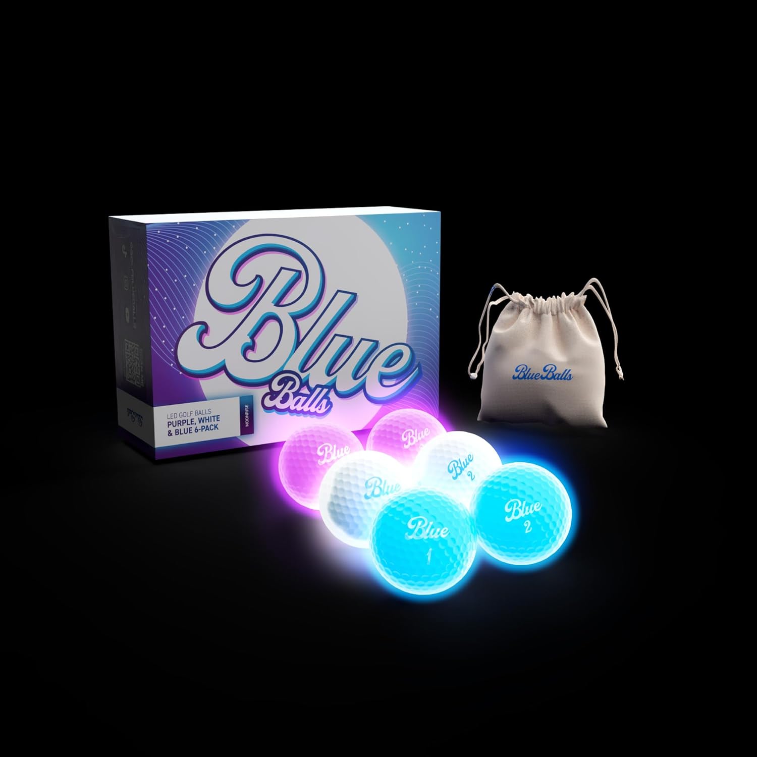Blue Balls Premium LED Light Up Golf Balls for Night Golf Fun
