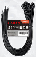 GAIIAN 24 Heavy Duty Zip Ties 200 lbs Strength