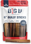 Big Lu Jumbo Bully Sticks for Dogs - 100% Grass-Fed Beef Chews